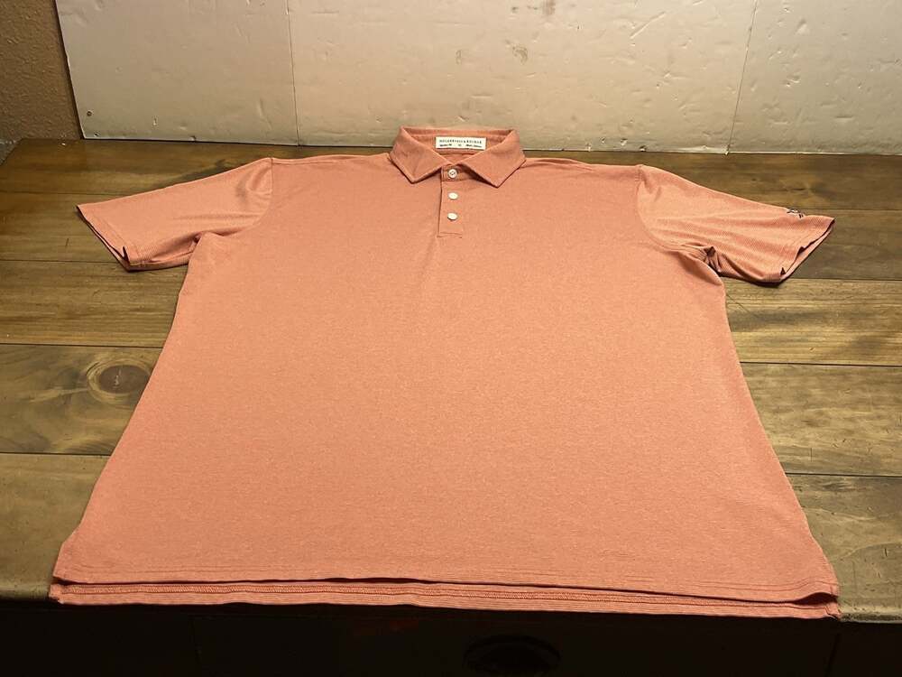 Holderness & Bourne Polo Shirt Mens XL Orange Stripe Signature Fit